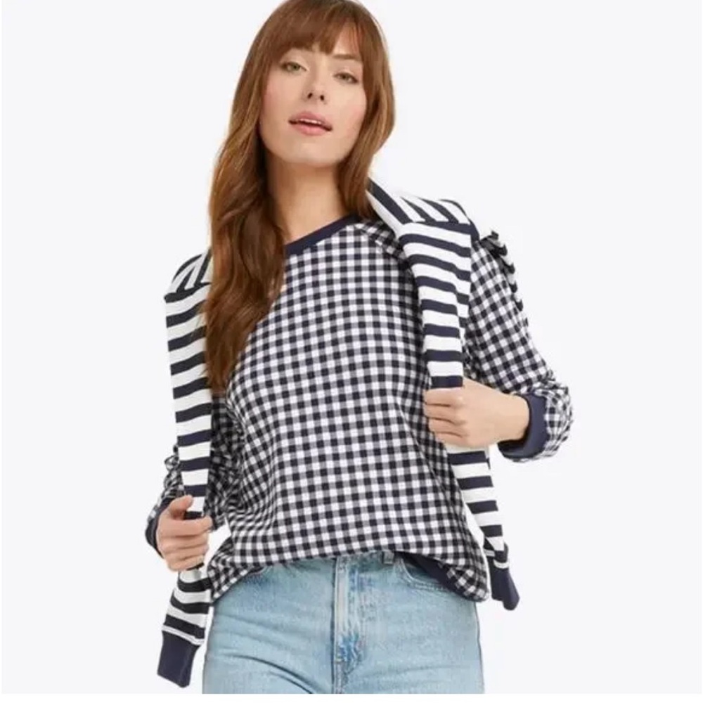 NWOT DRAPER JAMES Natalie gingham sweatshirt
